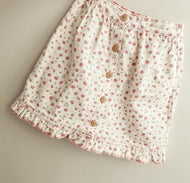 Vintage Flowers Denim Skirt