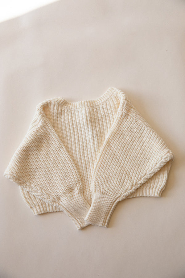 Cream Scoop Back Sweater