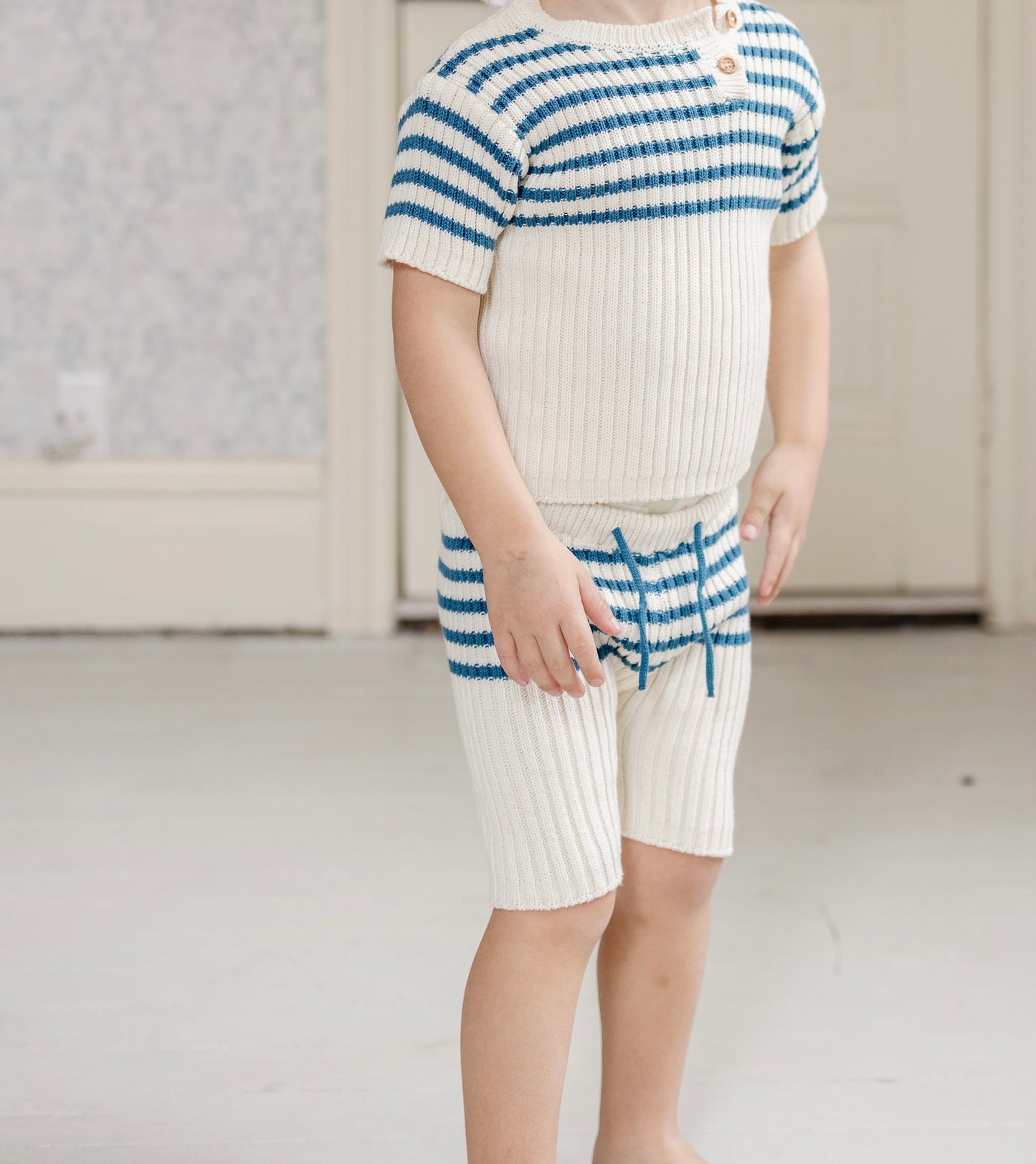 Heritage Knit Top Ocean Stripes