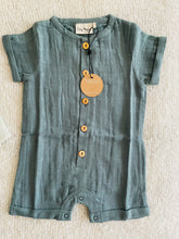 Load image into Gallery viewer, Muted Teal Button Romper
