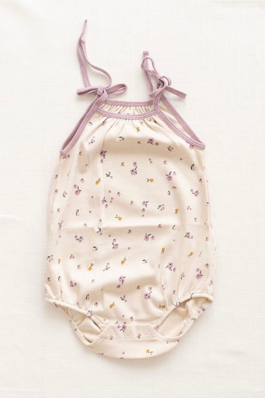 Lilac Fields Bubble Tie Onesie