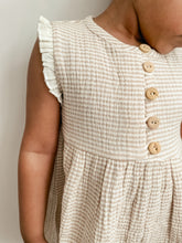 Load image into Gallery viewer, Sesame Stripe Ruffle Button Dress
