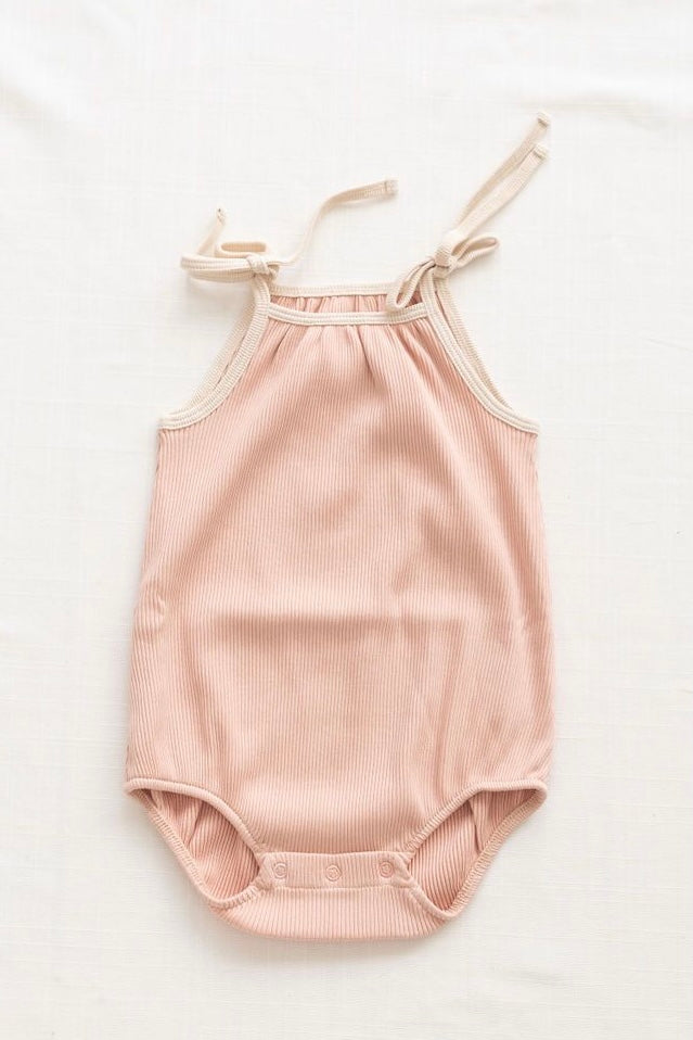 Peach Bubble Tie Onesie