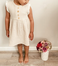 Load image into Gallery viewer, Sesame Stripe Ruffle Button Dress
