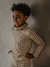 Load image into Gallery viewer, Caramel Gingham Turtleneck
