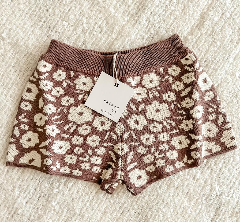 Taupe Floral Shorts