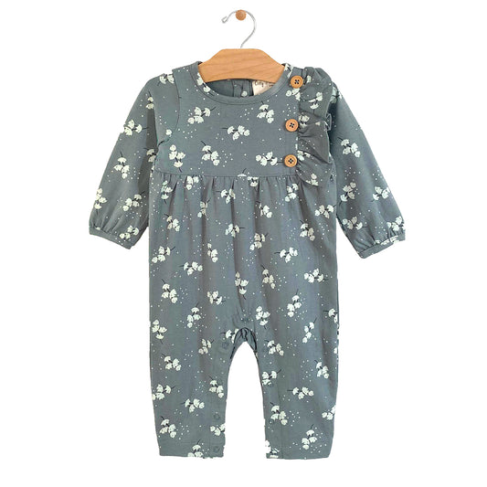 Teal Puffs Romper