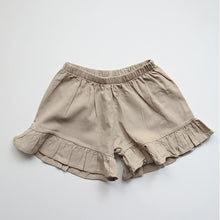 Load image into Gallery viewer, Oatmeal Frill Linen Shorts
