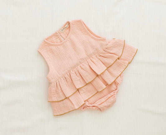 Ruffle Onesie Peach