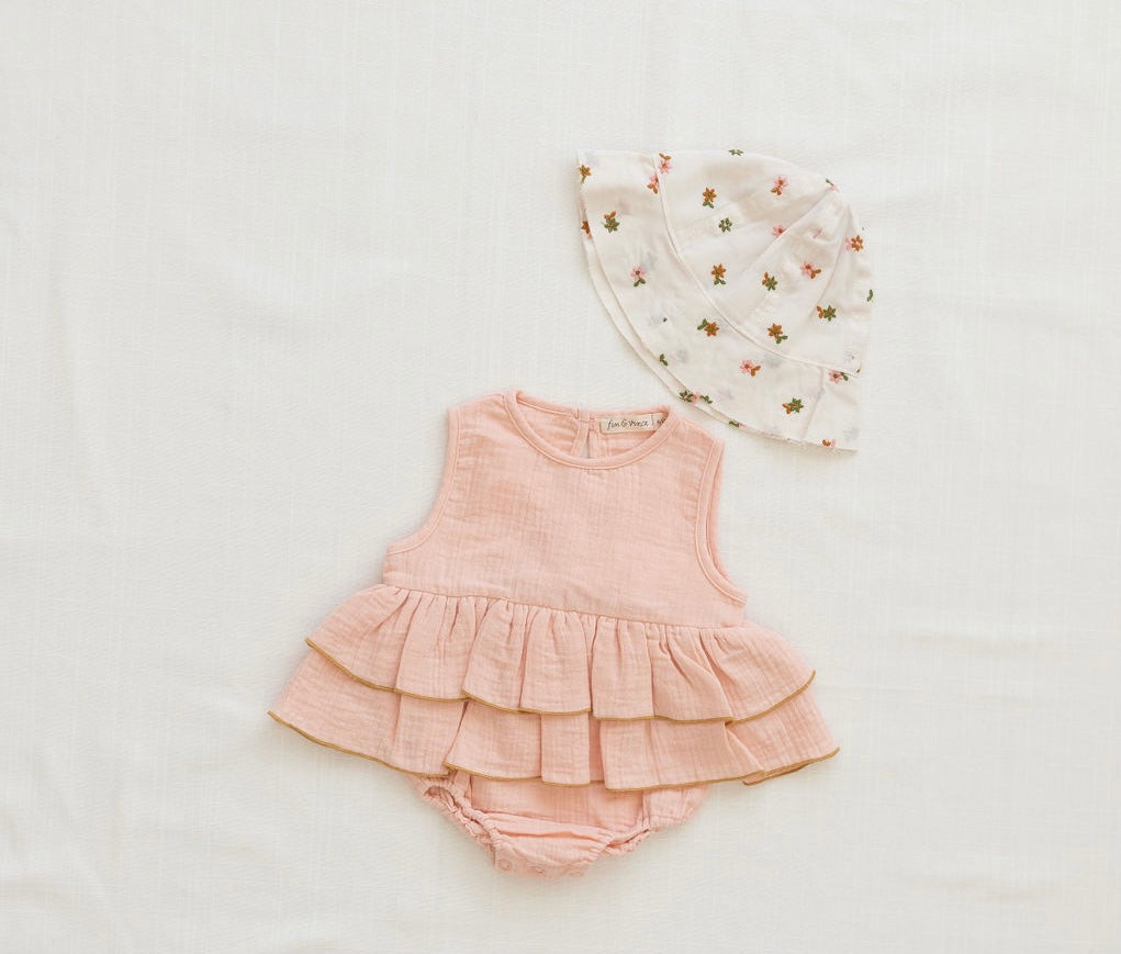 Ruffle Onesie Peach