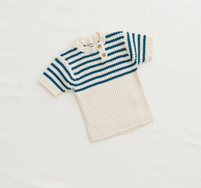 Heritage Knit Top Ocean Stripes