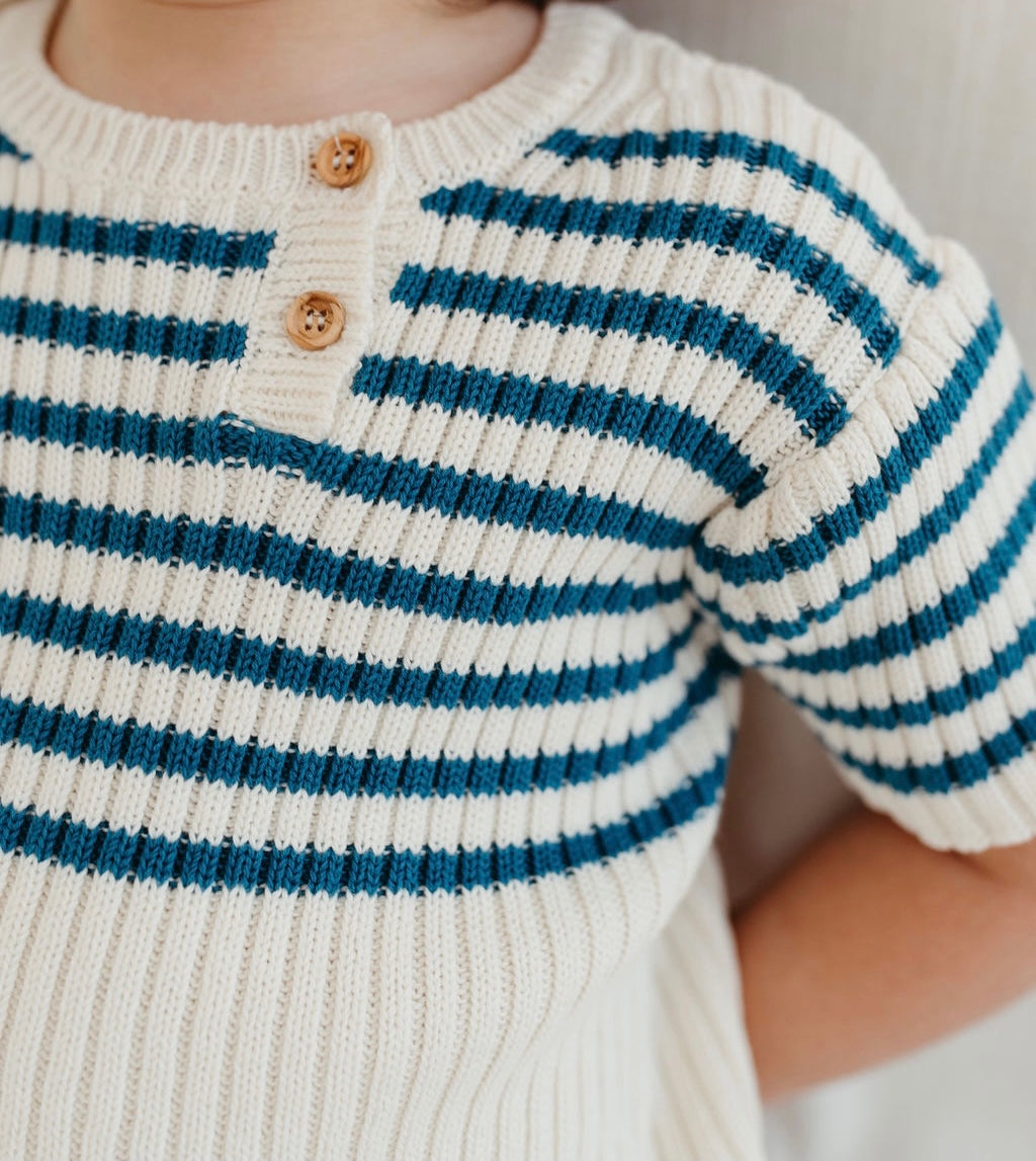 Heritage Knit Top Ocean Stripes